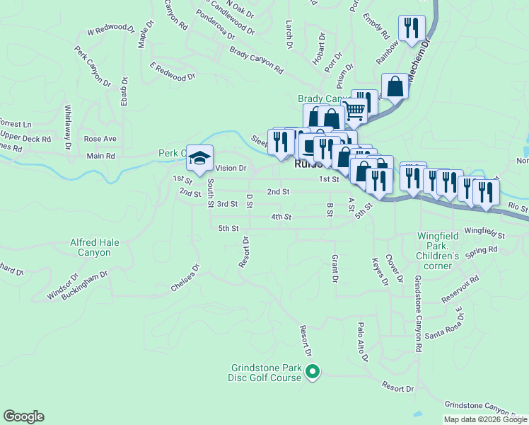 map of restaurants, bars, coffee shops, grocery stores, and more near 317-331 3rd Street in Ruidoso