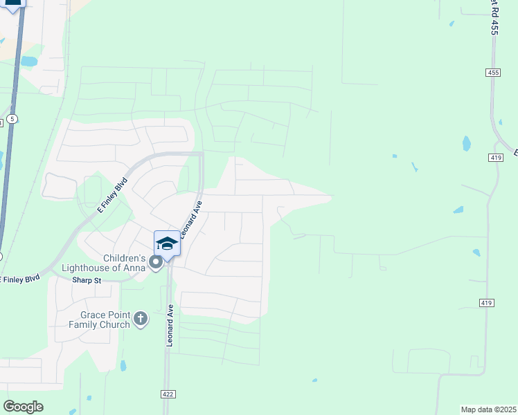 map of restaurants, bars, coffee shops, grocery stores, and more near 1239 Brooklyn Drive in Anna