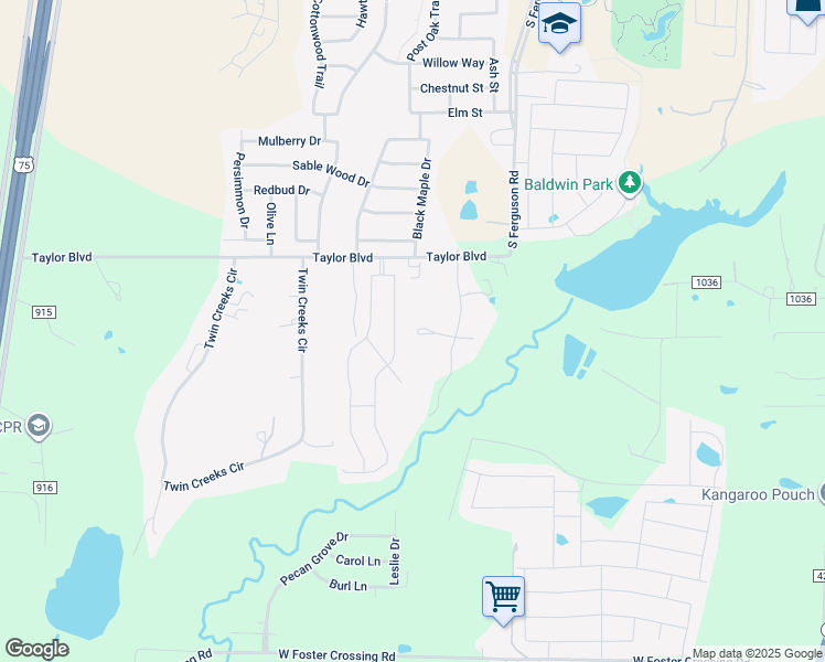 map of restaurants, bars, coffee shops, grocery stores, and more near 9189 Quail Creek Run in Anna