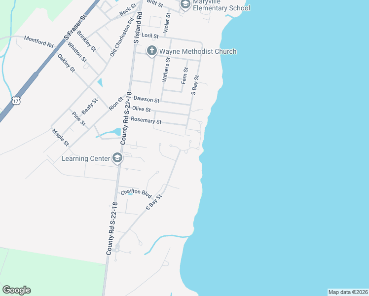 map of restaurants, bars, coffee shops, grocery stores, and more near 401 Birch Street in Georgetown