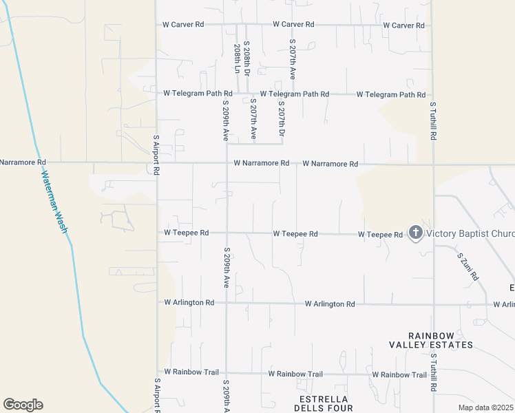 map of restaurants, bars, coffee shops, grocery stores, and more near 12621 South 208th Avenue in Buckeye