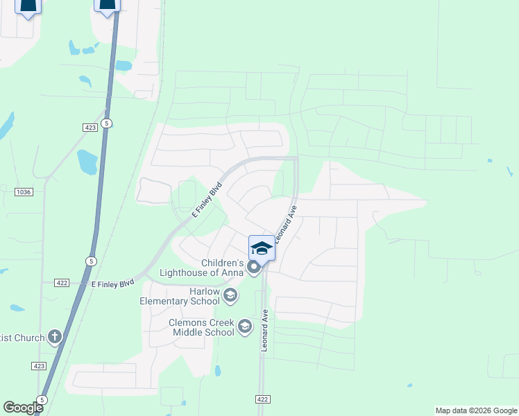 map of restaurants, bars, coffee shops, grocery stores, and more near 2110 Nuehoff Drive in Anna