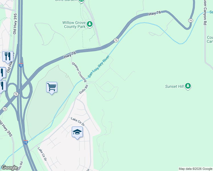 map of restaurants, bars, coffee shops, grocery stores, and more near 3264 Shearer Crossing in Fallbrook