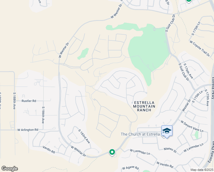 map of restaurants, bars, coffee shops, grocery stores, and more near 18170 West Ocotillo Avenue in Goodyear