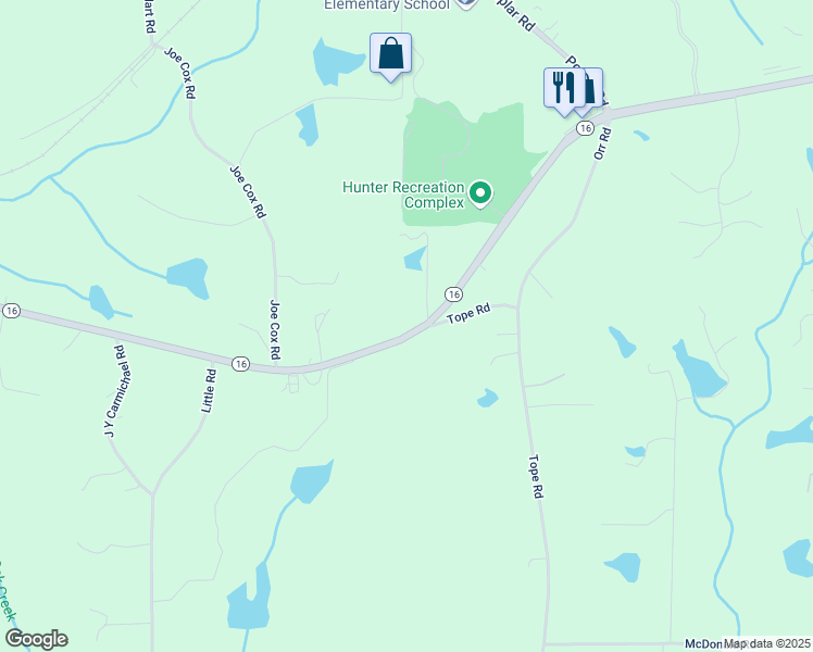 map of restaurants, bars, coffee shops, grocery stores, and more near 2784 Georgia 16 in Sharpsburg