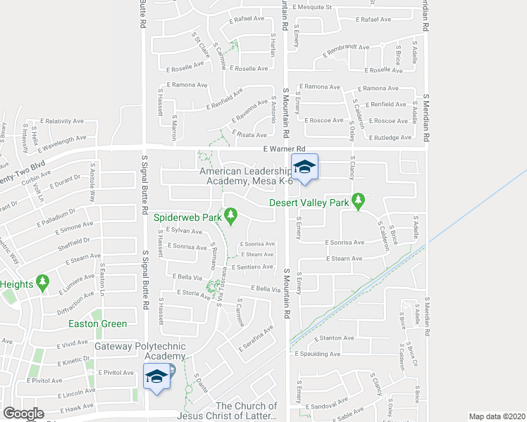 map of restaurants, bars, coffee shops, grocery stores, and more near 11147 East Sebring Avenue in Mesa