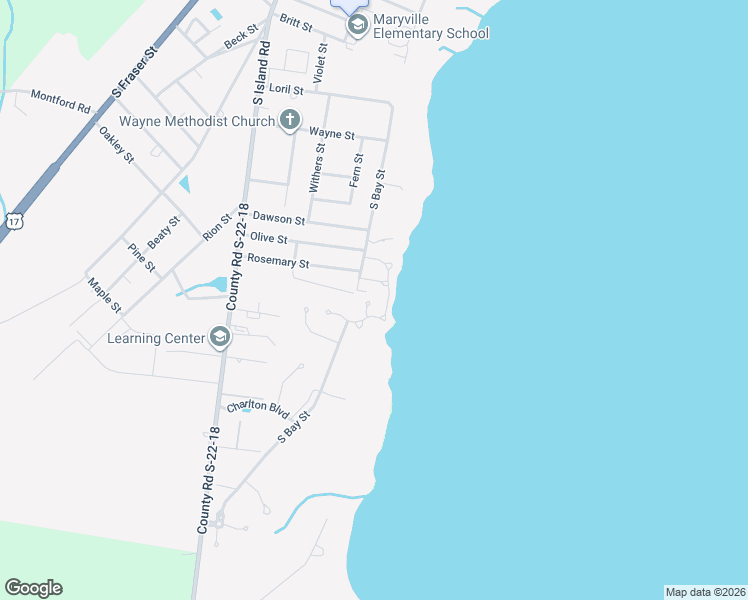 map of restaurants, bars, coffee shops, grocery stores, and more near 401 Birch Street in Georgetown