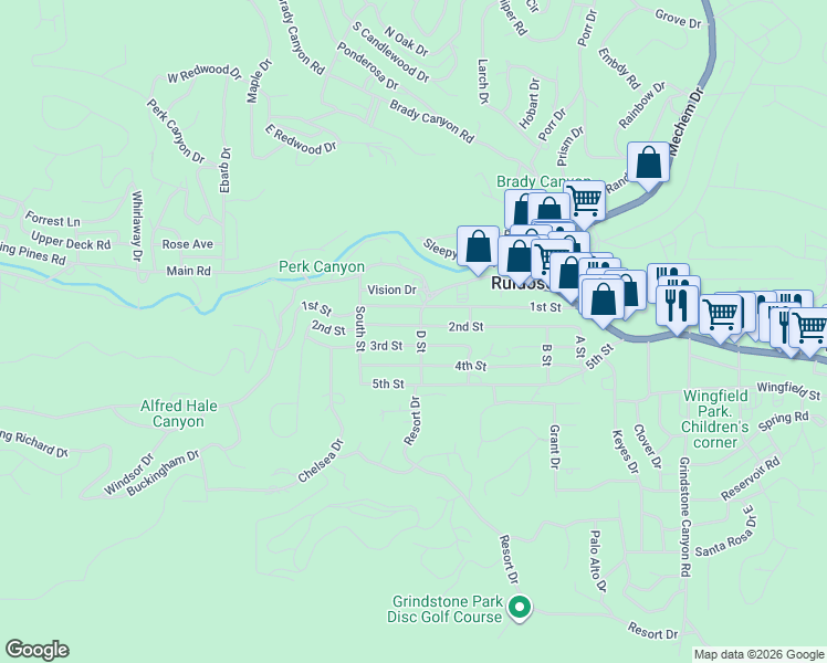 map of restaurants, bars, coffee shops, grocery stores, and more near 403 1st Street in Ruidoso