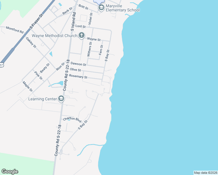 map of restaurants, bars, coffee shops, grocery stores, and more near 2617 South Bay Street in Georgetown