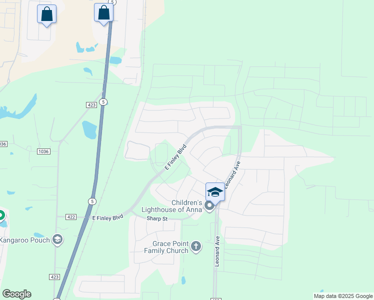 map of restaurants, bars, coffee shops, grocery stores, and more near 610 Cowboy Way in Anna