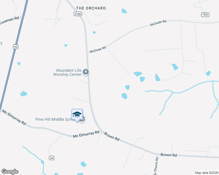 map of restaurants, bars, coffee shops, grocery stores, and more near 2059 Brown Road in Hephzibah