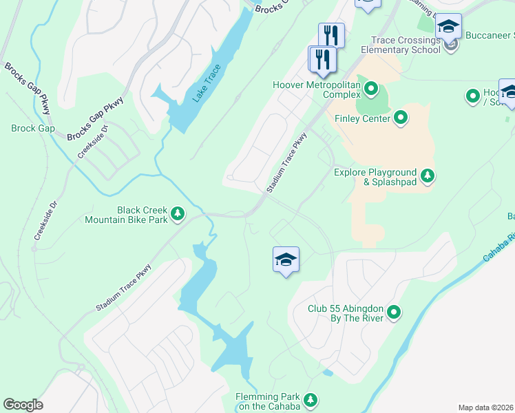 map of restaurants, bars, coffee shops, grocery stores, and more near 5531 Stadium Trace Parkway in Birmingham