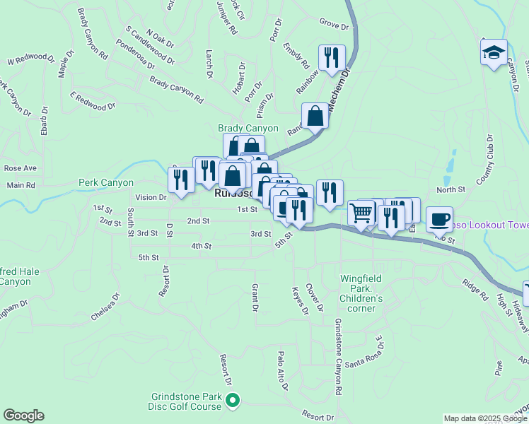 map of restaurants, bars, coffee shops, grocery stores, and more near 113 1st Street in Ruidoso
