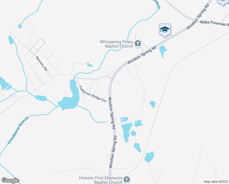 map of restaurants, bars, coffee shops, grocery stores, and more near 4628 Windsor Spring Road in Hephzibah