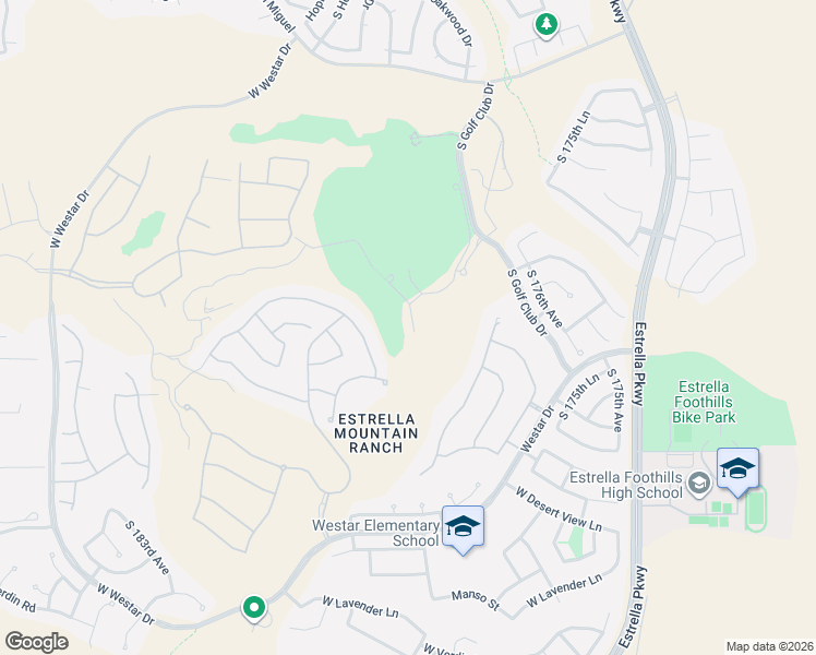 map of restaurants, bars, coffee shops, grocery stores, and more near 17763 West Sunward Drive in Goodyear
