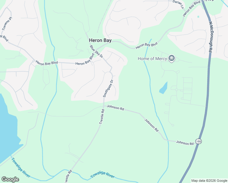 map of restaurants, bars, coffee shops, grocery stores, and more near 404 Black Fox Drive in Locust Grove