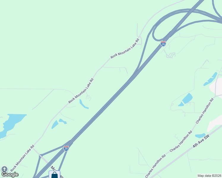 map of restaurants, bars, coffee shops, grocery stores, and more near 6010 Rock Mountain Lake Road in McCalla