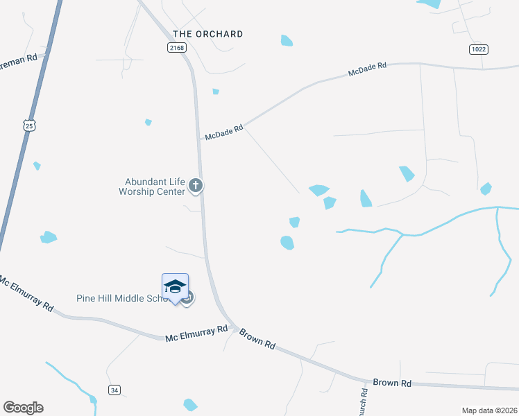 map of restaurants, bars, coffee shops, grocery stores, and more near 2059 Brown Road in Hephzibah