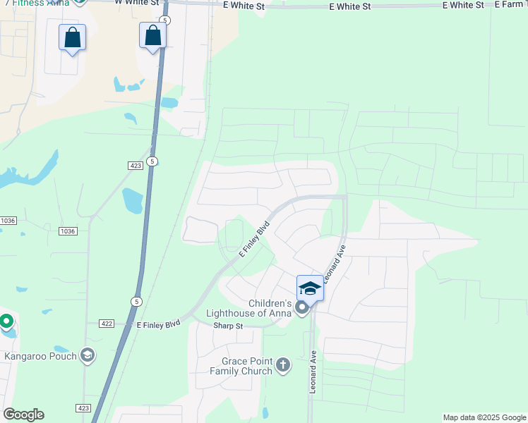 map of restaurants, bars, coffee shops, grocery stores, and more near 610 Cowboy Way in Anna