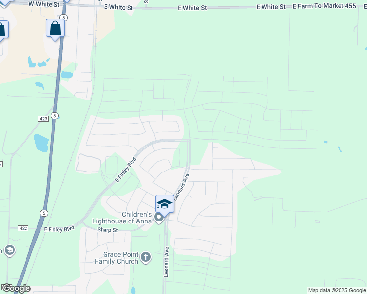 map of restaurants, bars, coffee shops, grocery stores, and more near 1713 katelynn ln in Anna