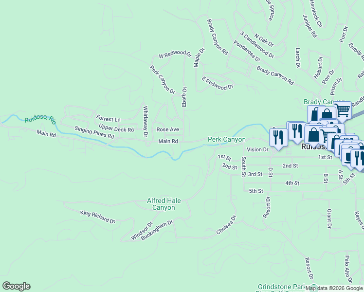 map of restaurants, bars, coffee shops, grocery stores, and more near 101 Metate Avenue in Ruidoso