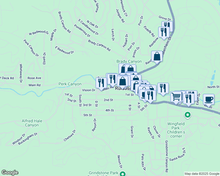 map of restaurants, bars, coffee shops, grocery stores, and more near 3 Main Road in Ruidoso