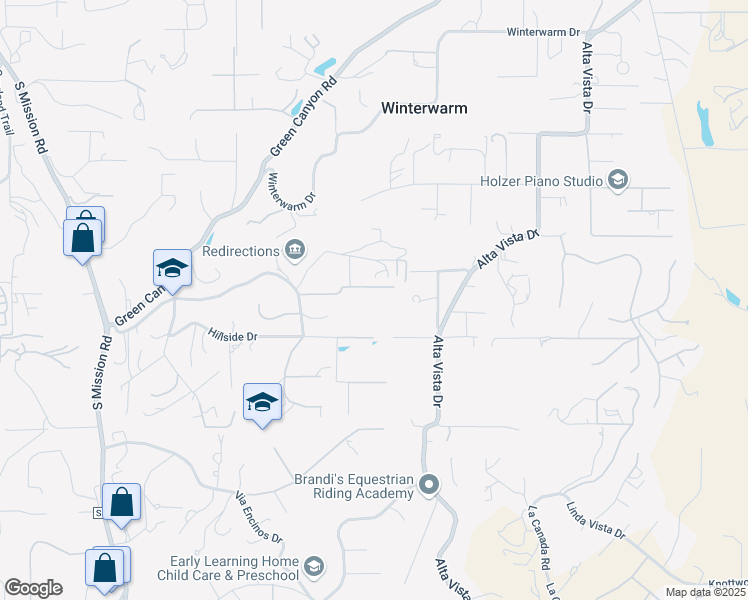 map of restaurants, bars, coffee shops, grocery stores, and more near 1657 Norstar Lane in Fallbrook