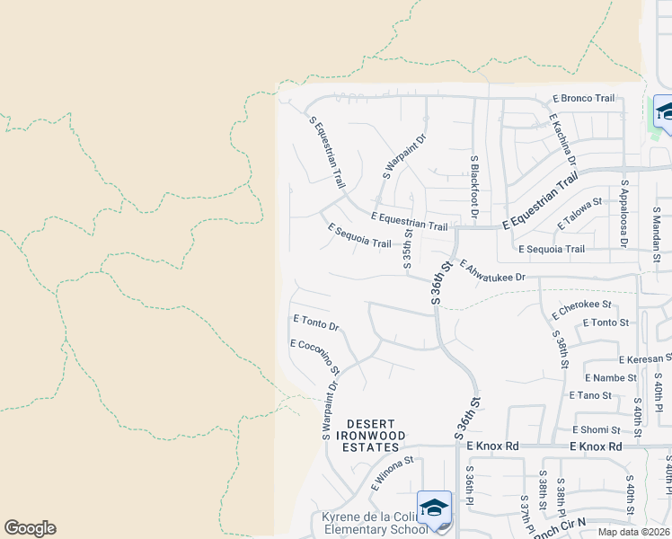 map of restaurants, bars, coffee shops, grocery stores, and more near 12240 South Warpaint Court in Phoenix