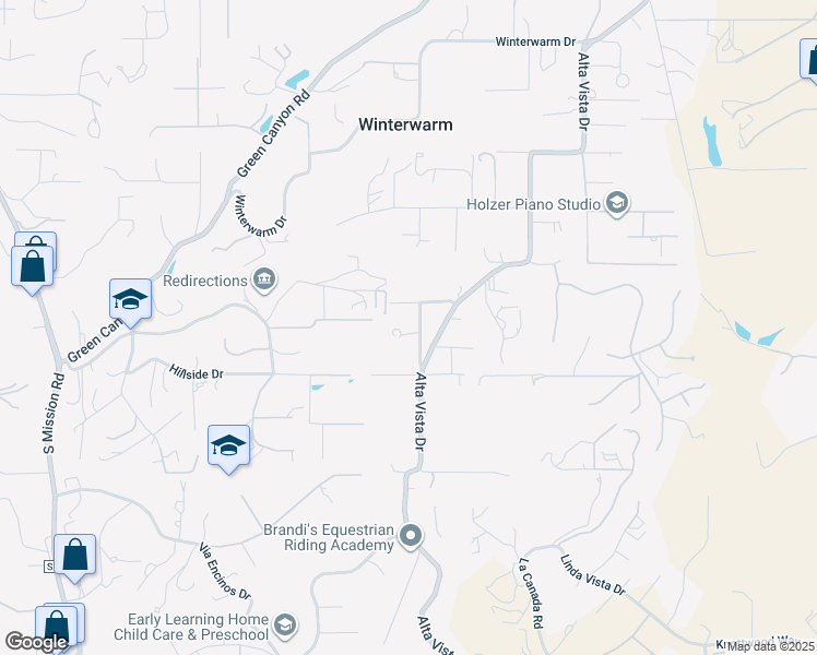 map of restaurants, bars, coffee shops, grocery stores, and more near 3219 Alta Verde Drive in Fallbrook