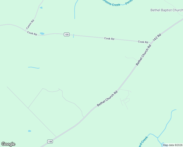 map of restaurants, bars, coffee shops, grocery stores, and more near 2150 Bethel Church Road in Monticello