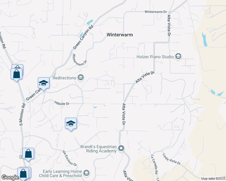 map of restaurants, bars, coffee shops, grocery stores, and more near 1697 Norstar Lane in Fallbrook