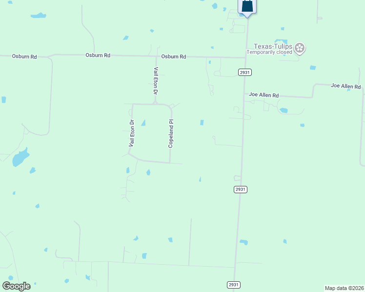 map of restaurants, bars, coffee shops, grocery stores, and more near 9986 Copeland Place in Pilot Point