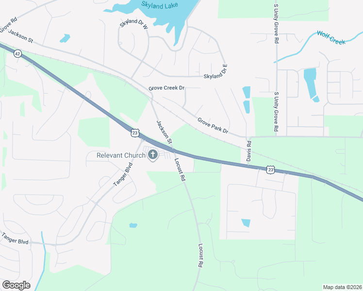 map of restaurants, bars, coffee shops, grocery stores, and more near 4787 Georgia 42 in Locust Grove