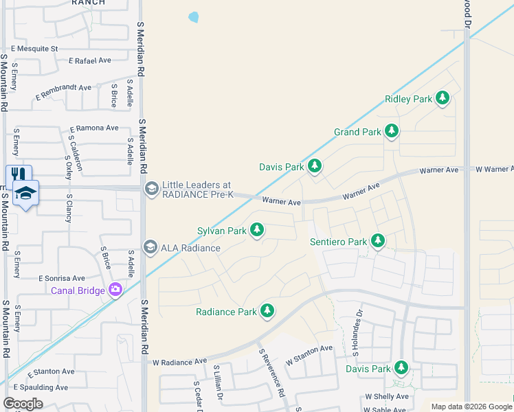 map of restaurants, bars, coffee shops, grocery stores, and more near 2776 Shepperd Avenue in Mesa