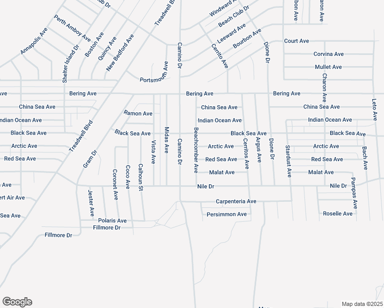 map of restaurants, bars, coffee shops, grocery stores, and more near 2833 Beachcomber Avenue in Thermal