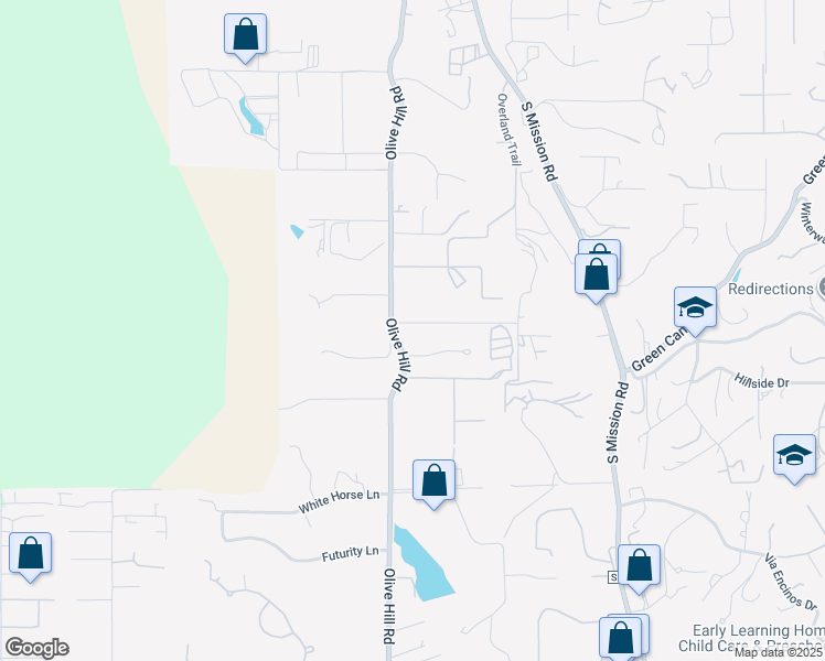 map of restaurants, bars, coffee shops, grocery stores, and more near 2516 Aqua Hill Road in Fallbrook