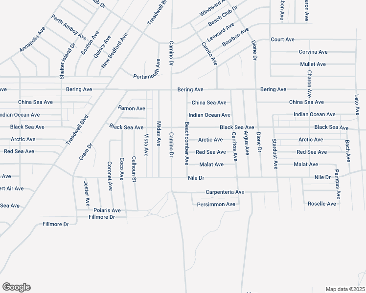 map of restaurants, bars, coffee shops, grocery stores, and more near 2833 Beachcomber Avenue in Thermal