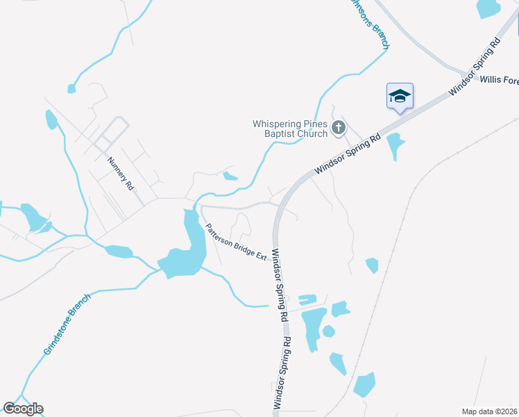 map of restaurants, bars, coffee shops, grocery stores, and more near 2524 Patterson Bridge Road in Hephzibah