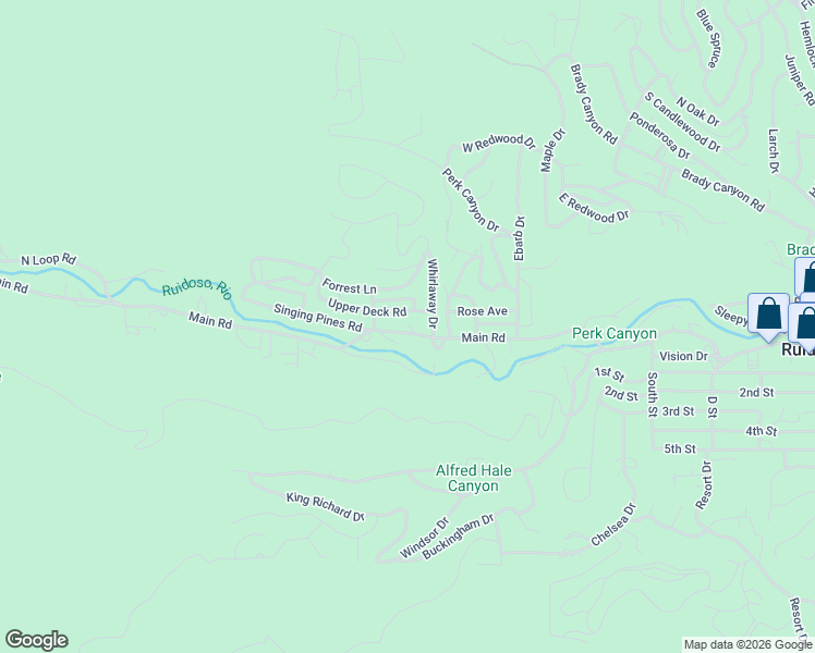 map of restaurants, bars, coffee shops, grocery stores, and more near 113 Upper Deck Road in Ruidoso