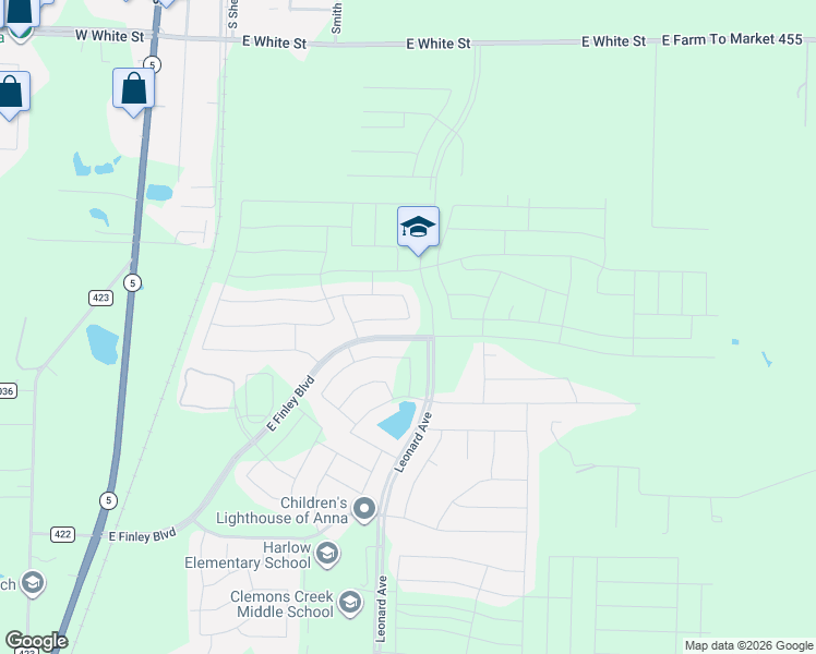 map of restaurants, bars, coffee shops, grocery stores, and more near 1713 katelynn ln in Anna