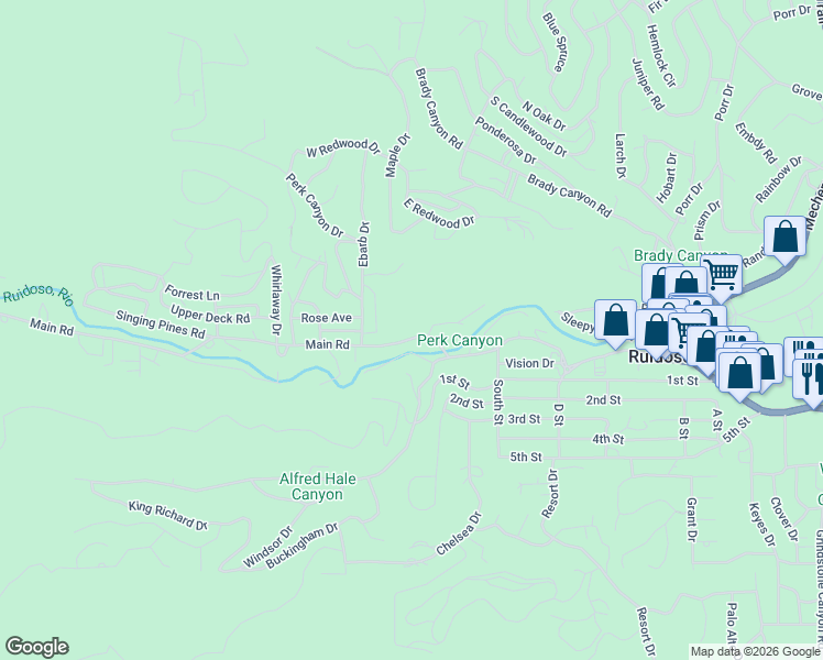 map of restaurants, bars, coffee shops, grocery stores, and more near 310 Main Road in Ruidoso