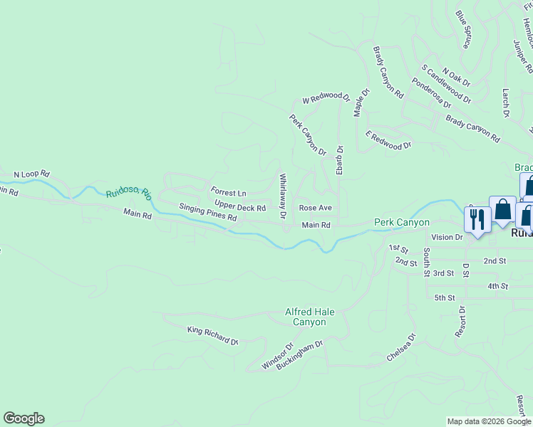 map of restaurants, bars, coffee shops, grocery stores, and more near 113 Upper Deck Road in Ruidoso