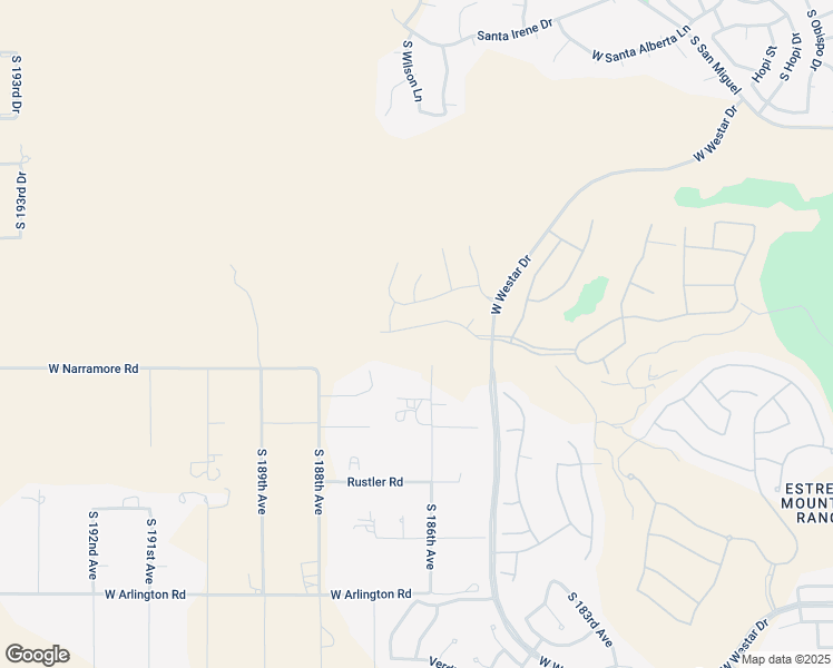 map of restaurants, bars, coffee shops, grocery stores, and more near 18573 West Sunward Drive in Goodyear