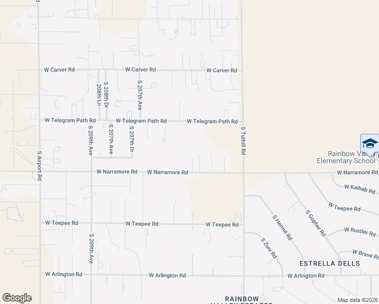 map of restaurants, bars, coffee shops, grocery stores, and more near 12010 South 204th Lane in Buckeye