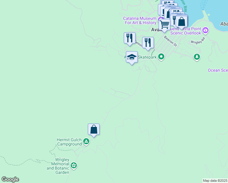 map of restaurants, bars, coffee shops, grocery stores, and more near 344 Triana Lane in Avalon