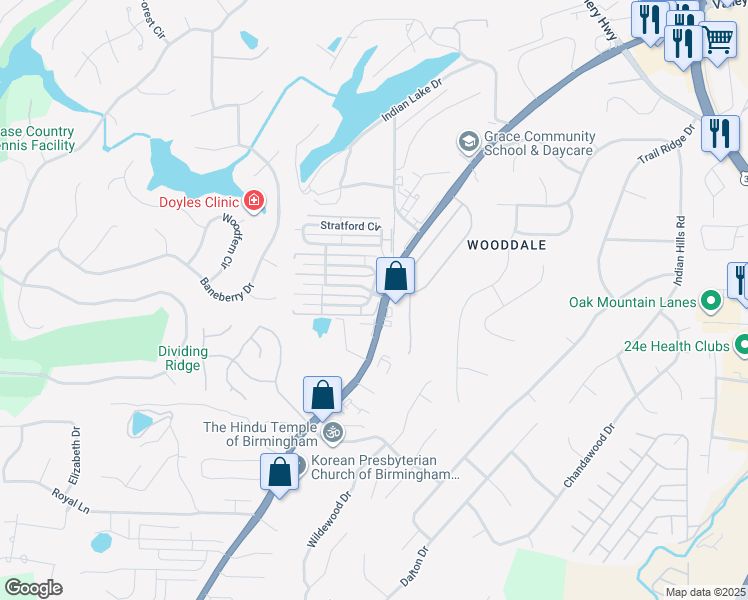 map of restaurants, bars, coffee shops, grocery stores, and more near 101 Norridge Place in Pelham