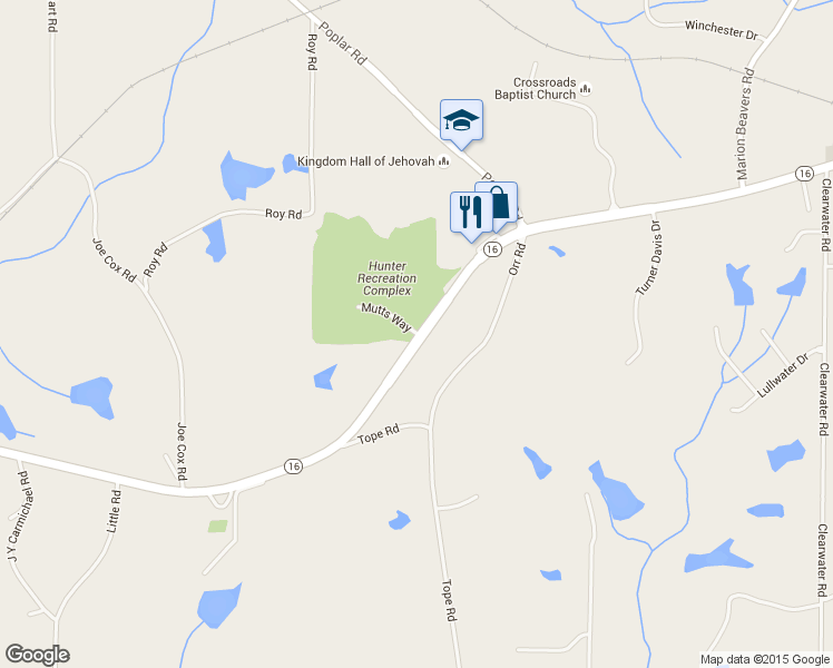 map of restaurants, bars, coffee shops, grocery stores, and more near 2970 Highway 16 in Sharpsburg