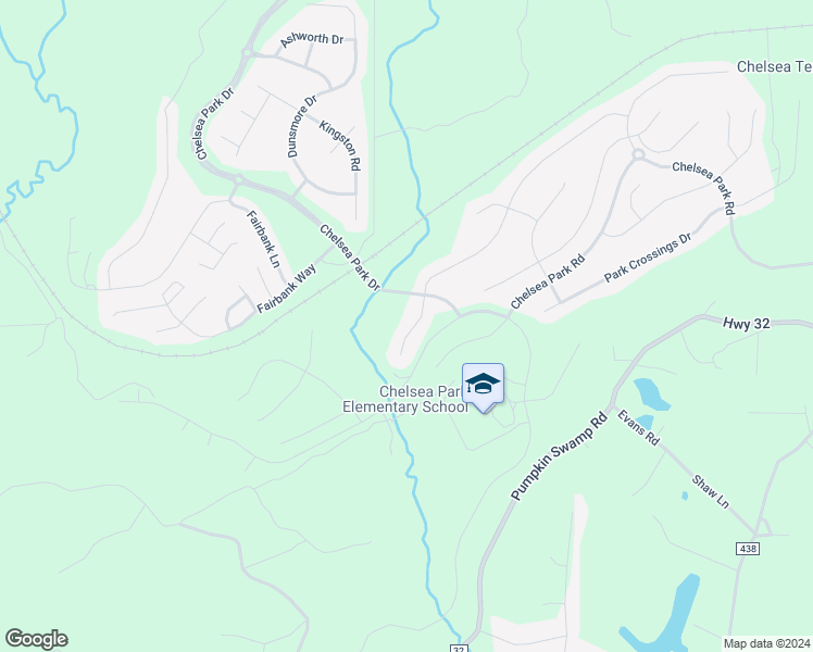 map of restaurants, bars, coffee shops, grocery stores, and more near 1030 Edgewater Lane in Chelsea