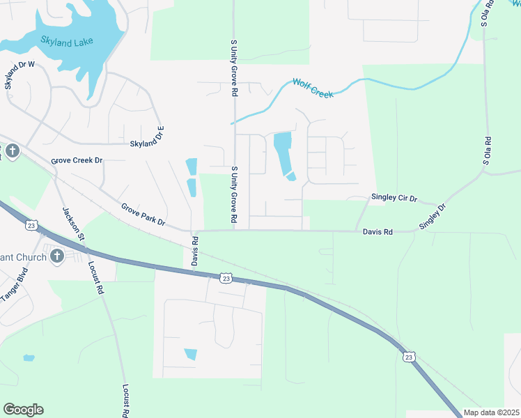 map of restaurants, bars, coffee shops, grocery stores, and more near 405 Rio Dell Court in Locust Grove