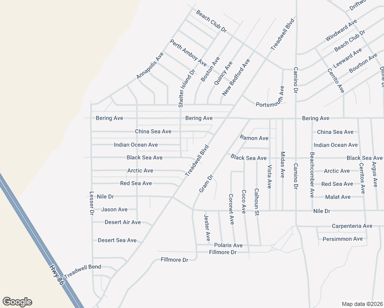 map of restaurants, bars, coffee shops, grocery stores, and more near 1494 Black Sea Avenue in Thermal